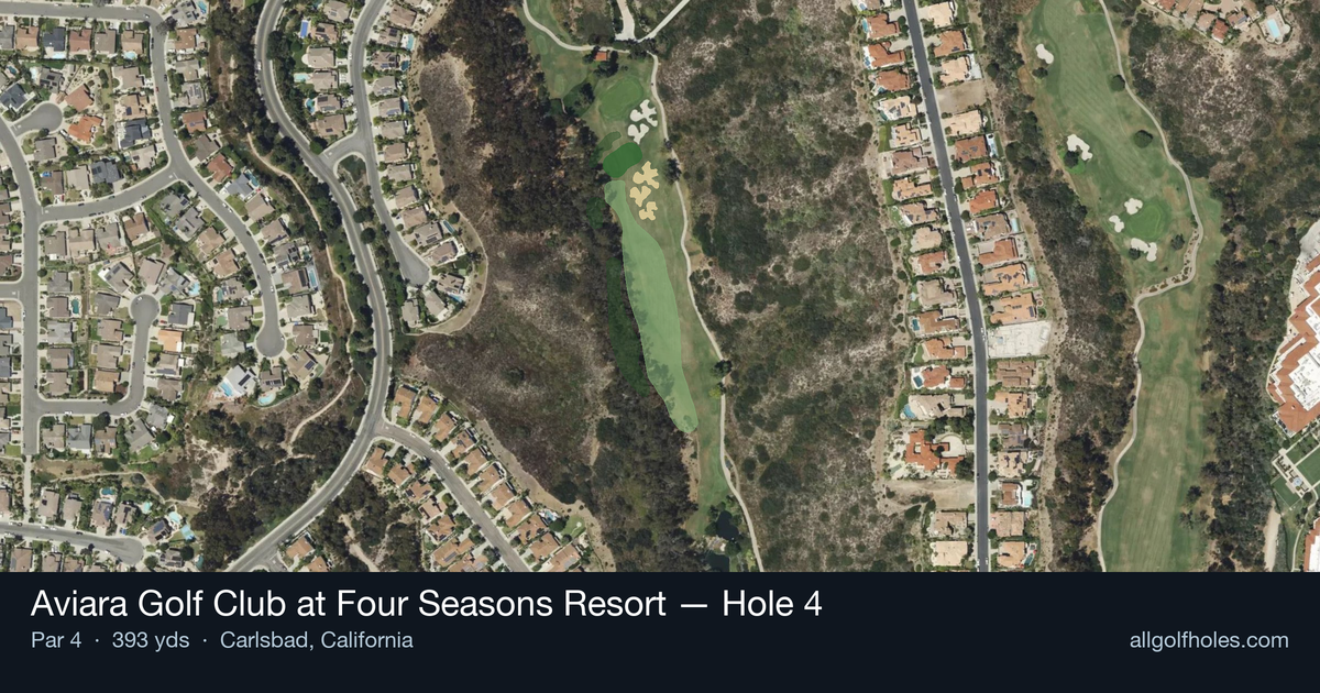 Hole 4 aerial at Aviara Golf Club at Four Seasons Resort