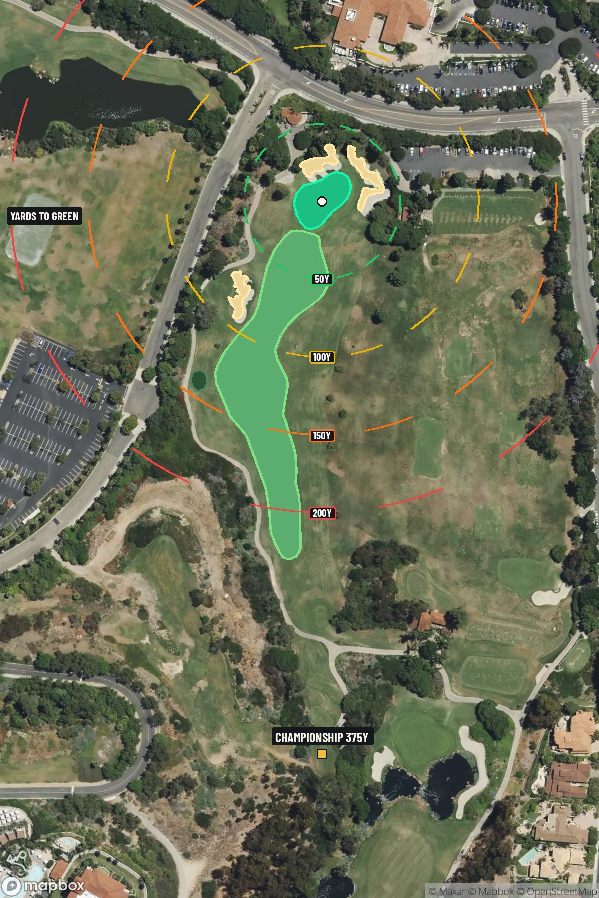 Hole 9 aerial at Aviara Golf Club at Four Seasons Resort