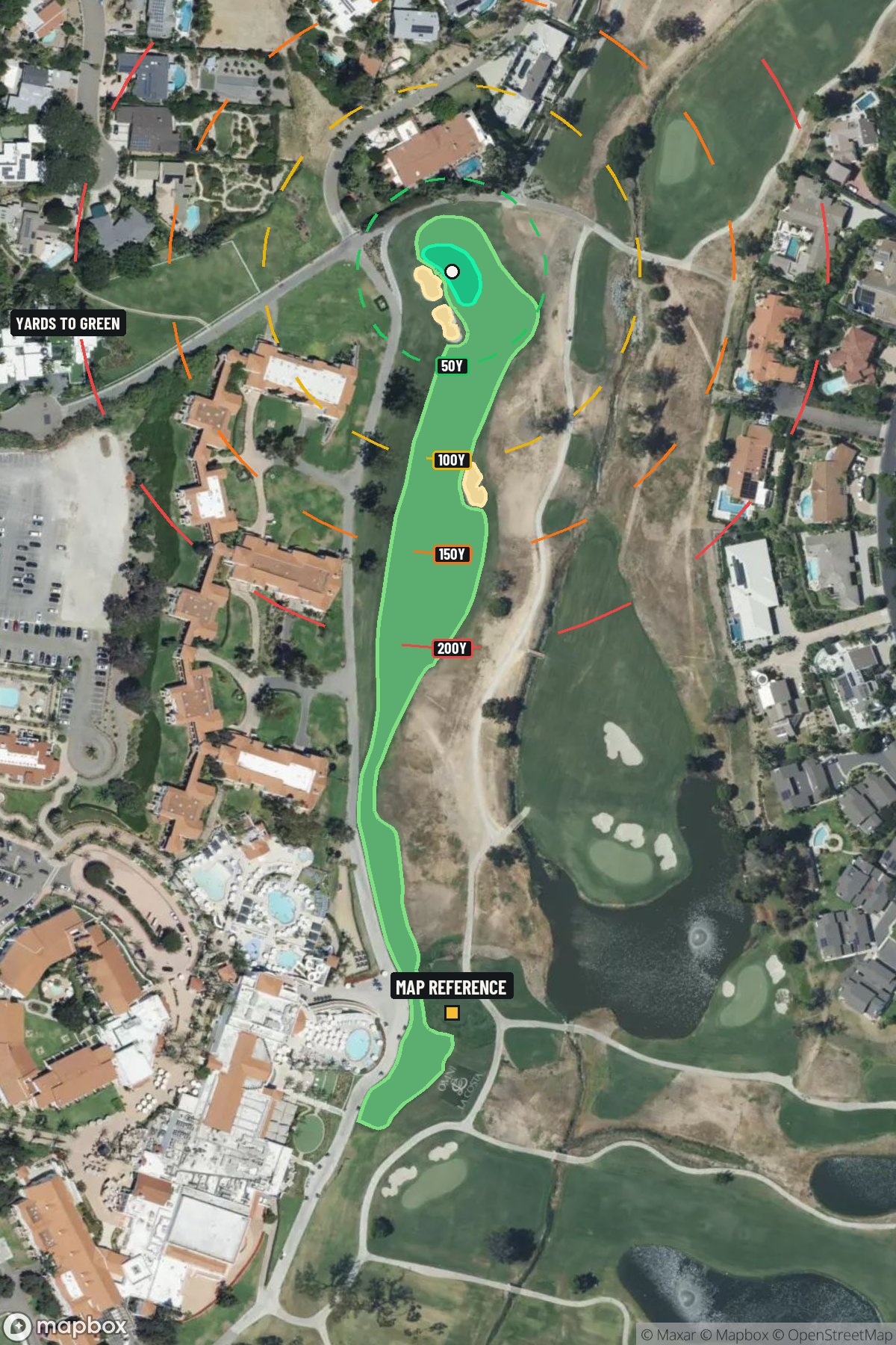 Hole 1 aerial at La Costa Resort & Spa (North course)