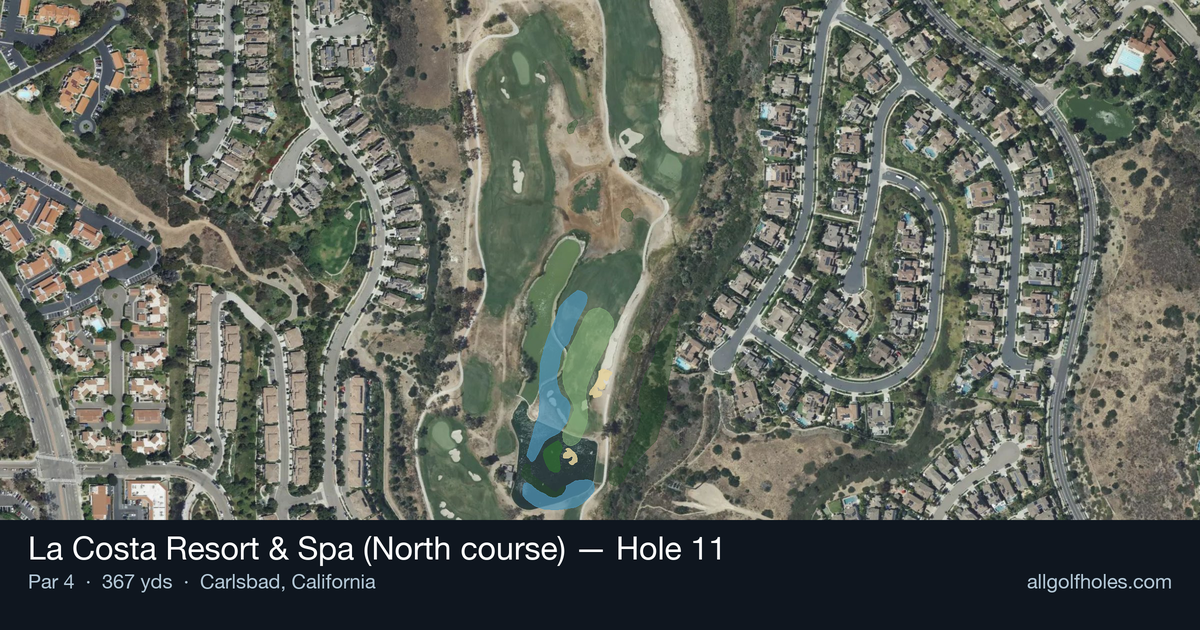 Hole 11 aerial at La Costa Resort & Spa (North course)