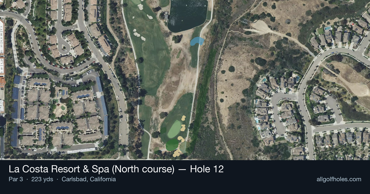 Hole 12 aerial at La Costa Resort & Spa (North course)