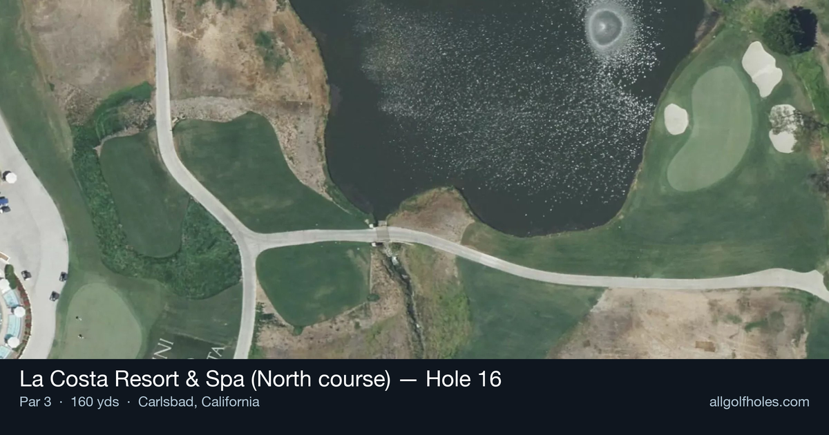 Hole 16 aerial at La Costa Resort & Spa (North course)