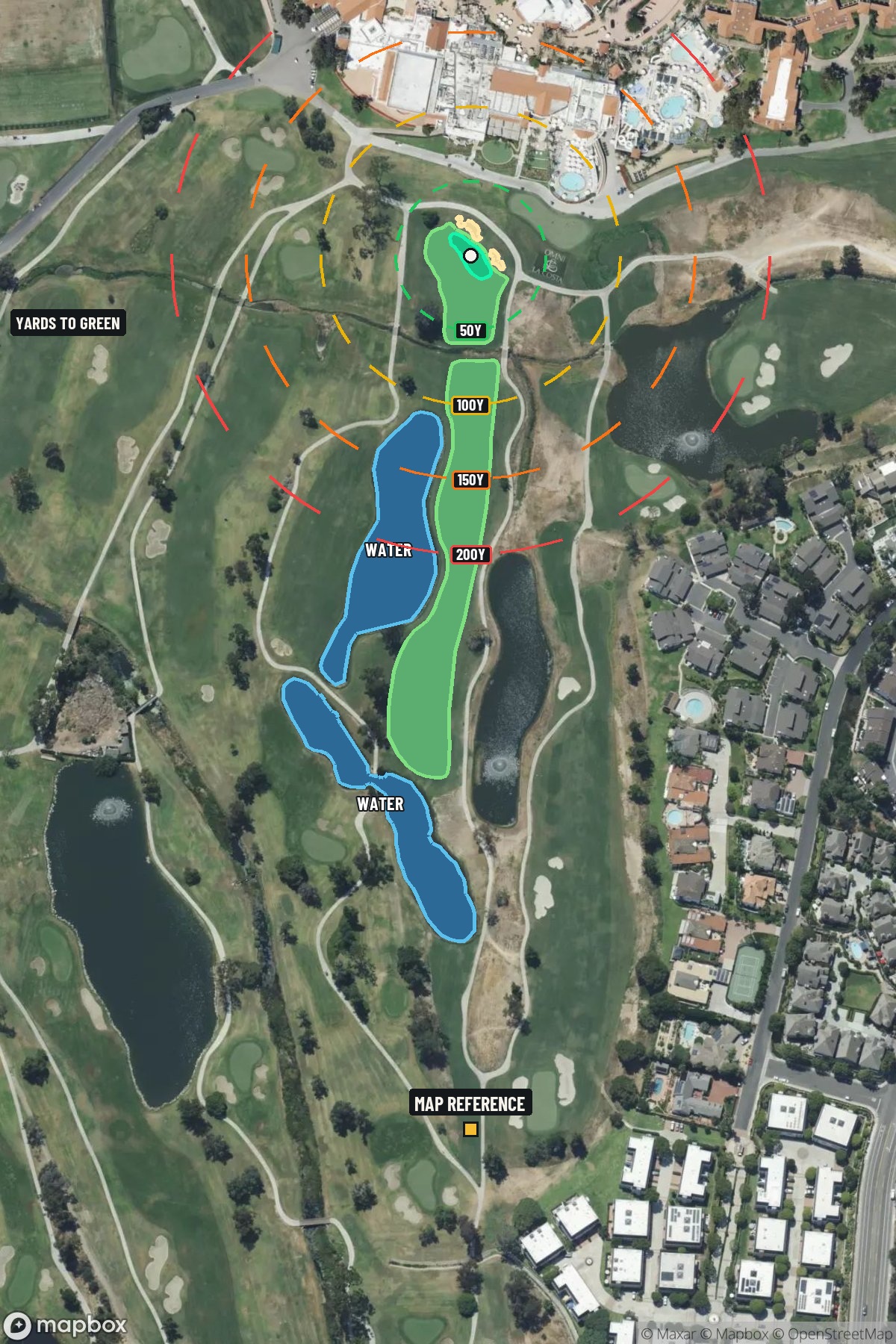Hole 18 aerial at La Costa Resort & Spa (North course)