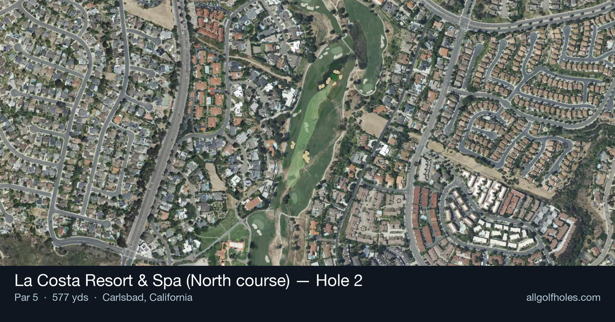 Hole 2 aerial at La Costa Resort & Spa (North course)