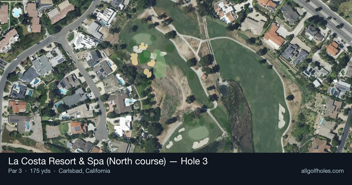 Hole 3 aerial at La Costa Resort & Spa (North course)