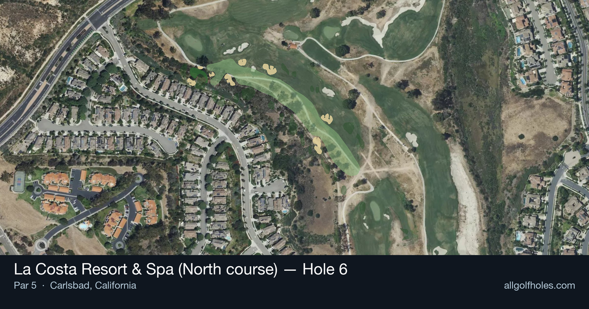 Hole 6 aerial at La Costa Resort & Spa (North course)