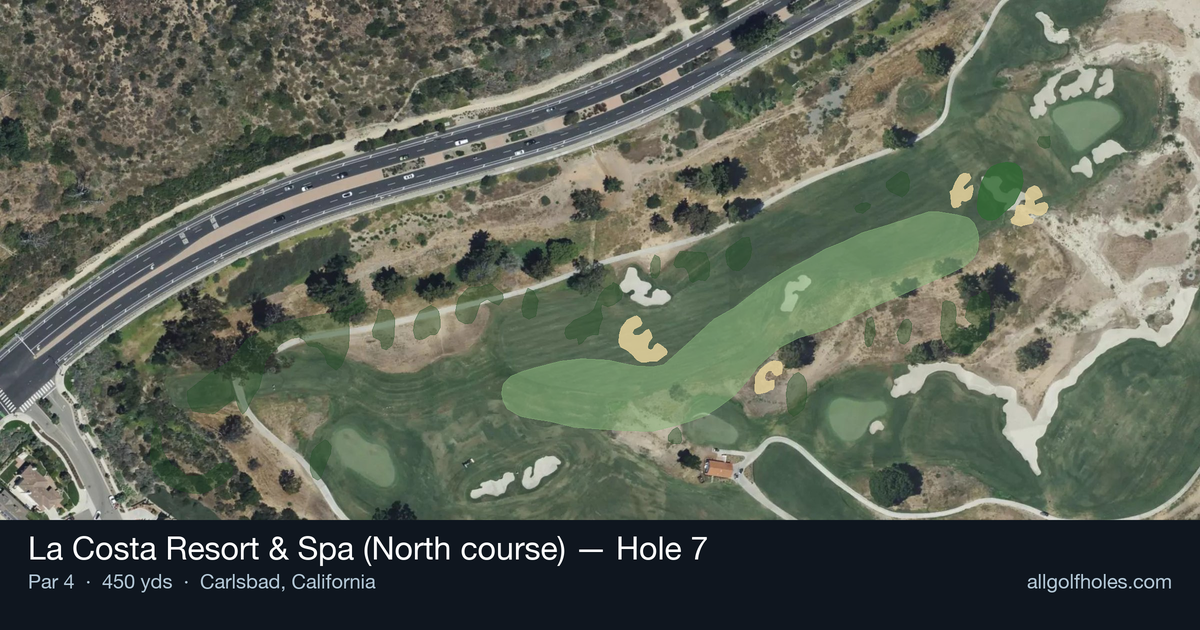 Hole 7 aerial at La Costa Resort & Spa (North course)