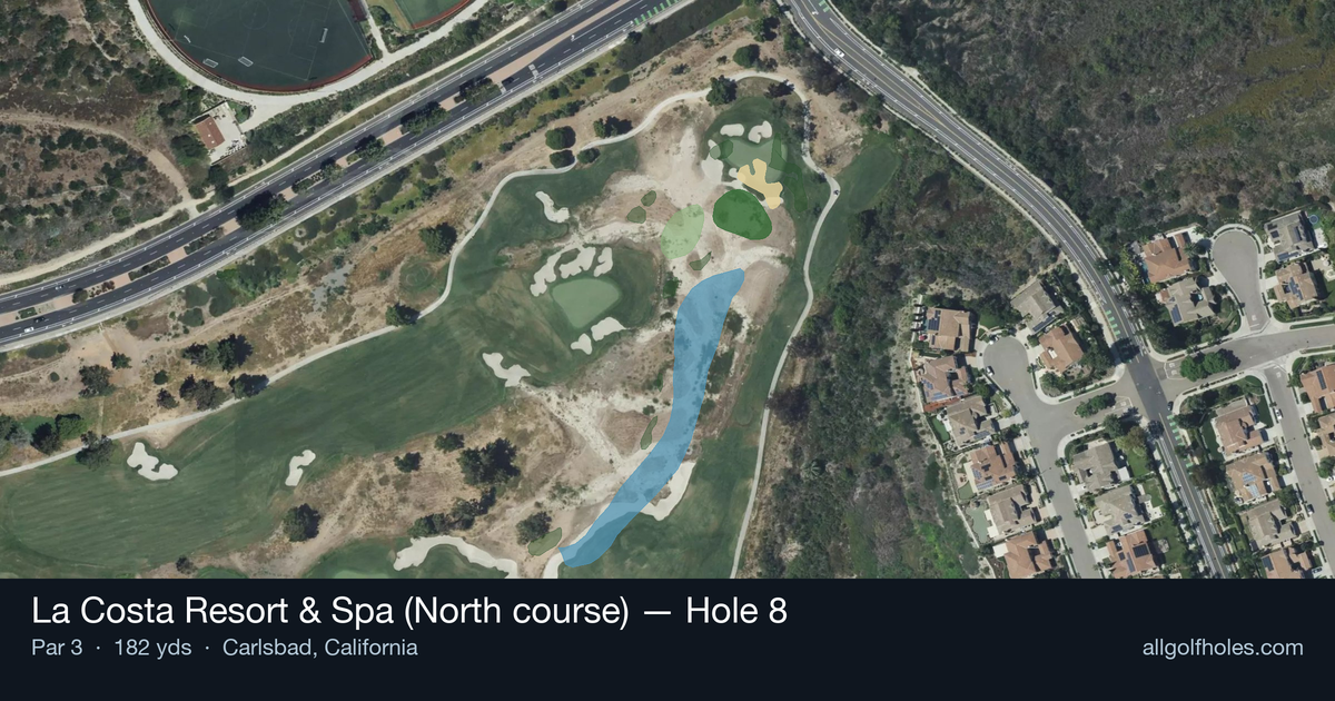 Hole 8 aerial at La Costa Resort & Spa (North course)