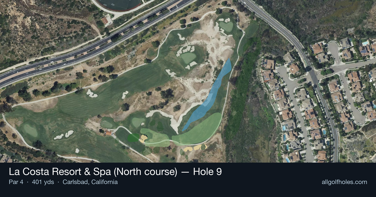 Hole 9 aerial at La Costa Resort & Spa (North course)