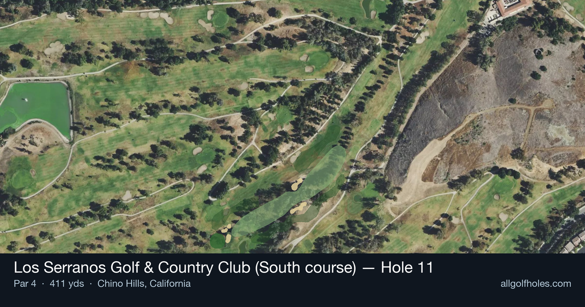 Hole 11 aerial at Los Serranos Golf & Country Club (South course)