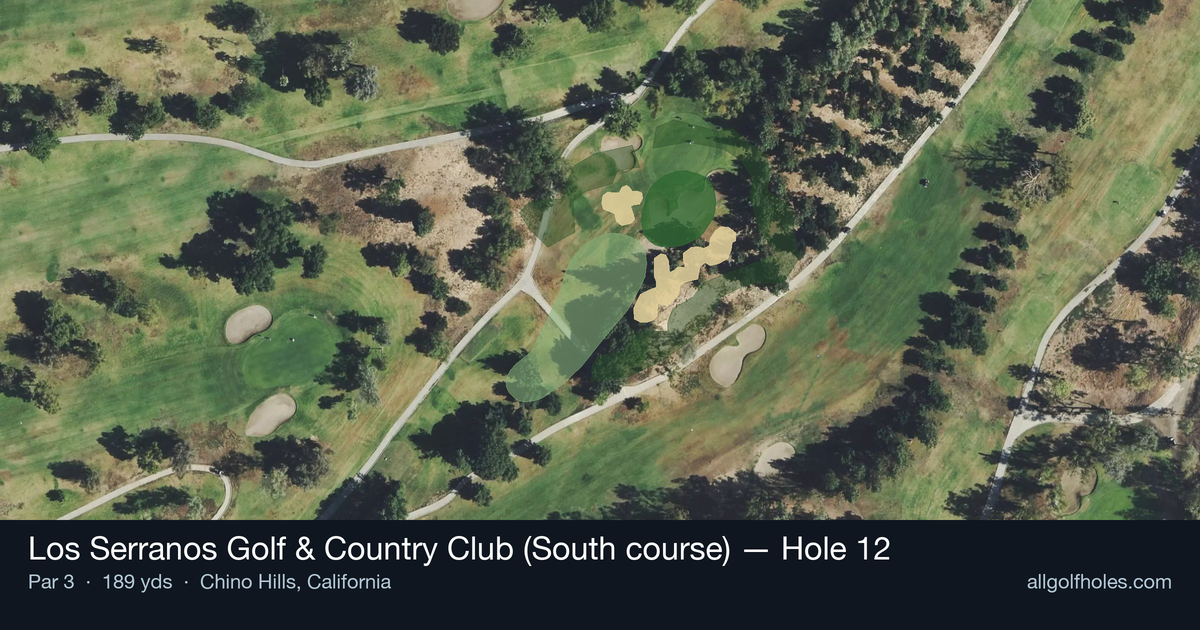 Hole 12 aerial at Los Serranos Golf & Country Club (South course)