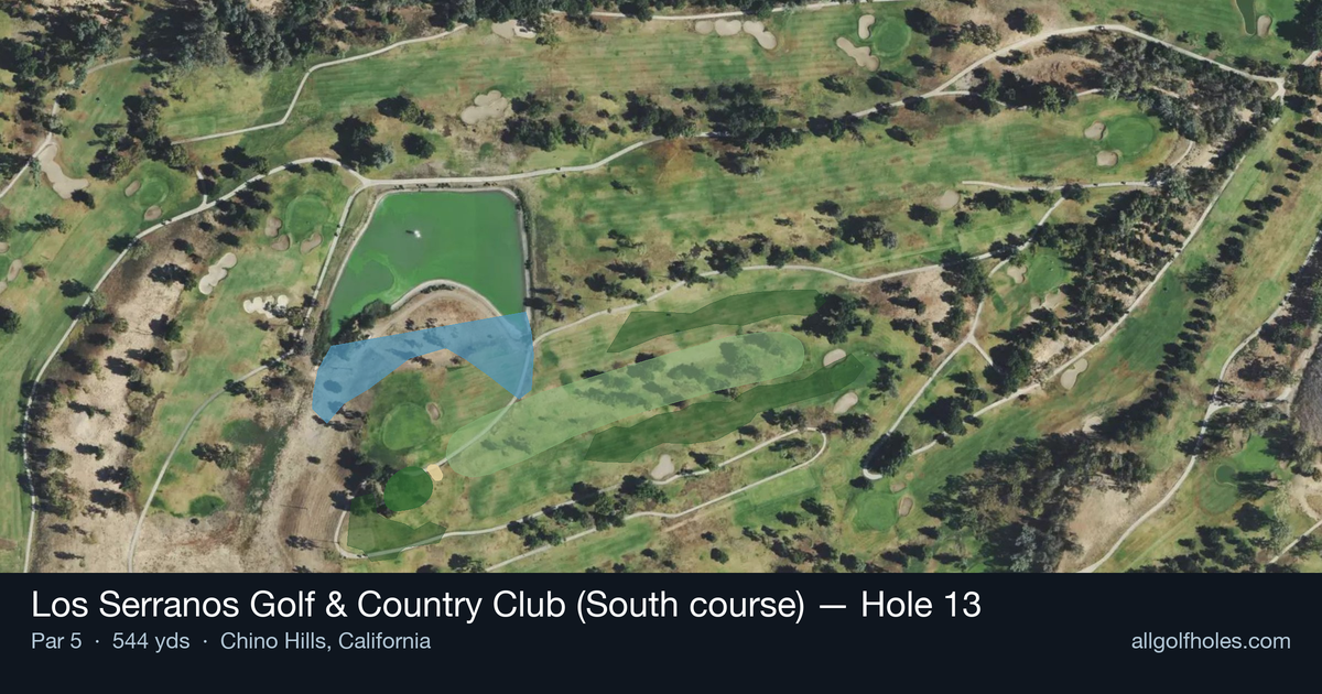 Hole 13 aerial at Los Serranos Golf & Country Club (South course)