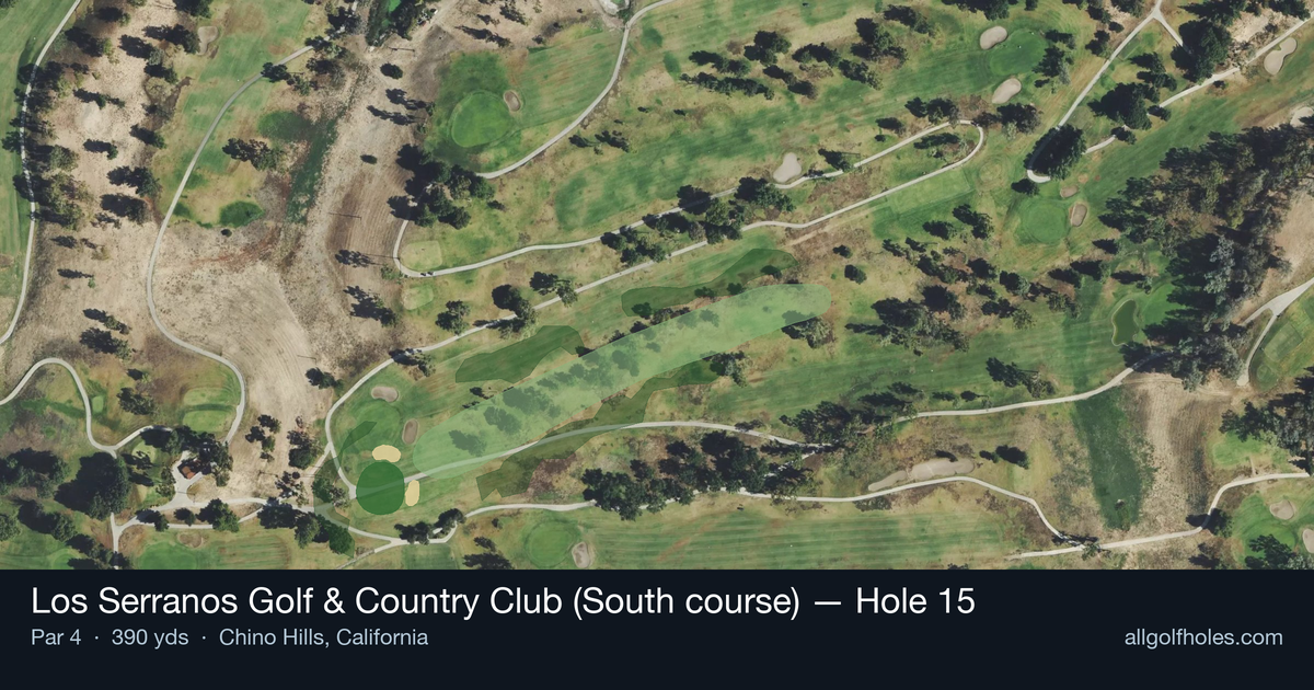 Hole 15 aerial at Los Serranos Golf & Country Club (South course)