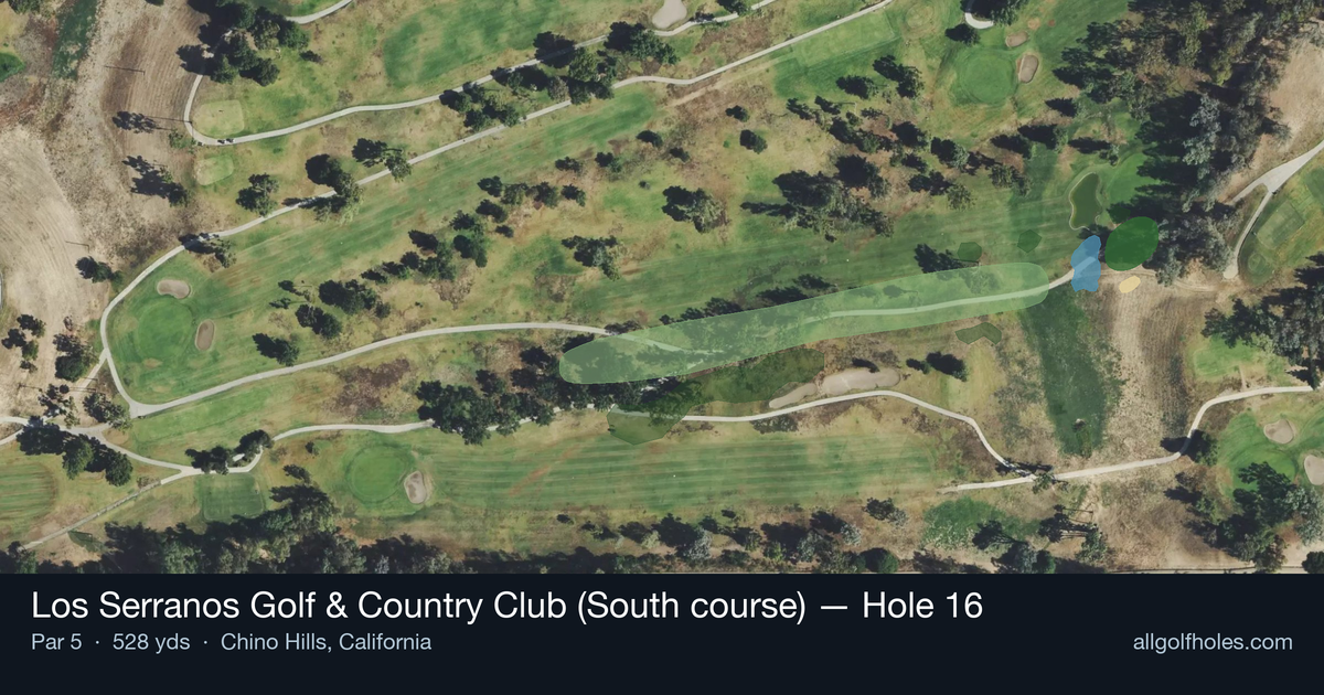 Hole 16 aerial at Los Serranos Golf & Country Club (South course)