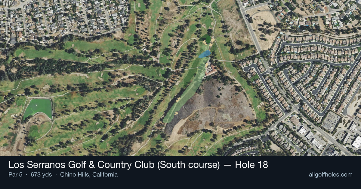 Hole 18 aerial at Los Serranos Golf & Country Club (South course)
