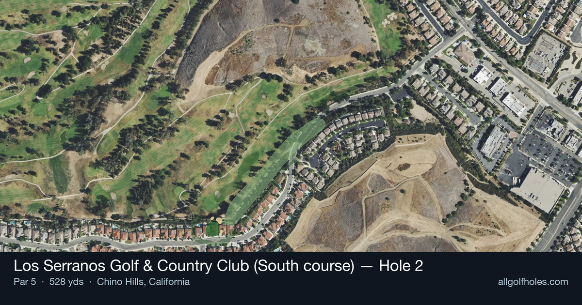 Hole 2 aerial at Los Serranos Golf & Country Club (South course)