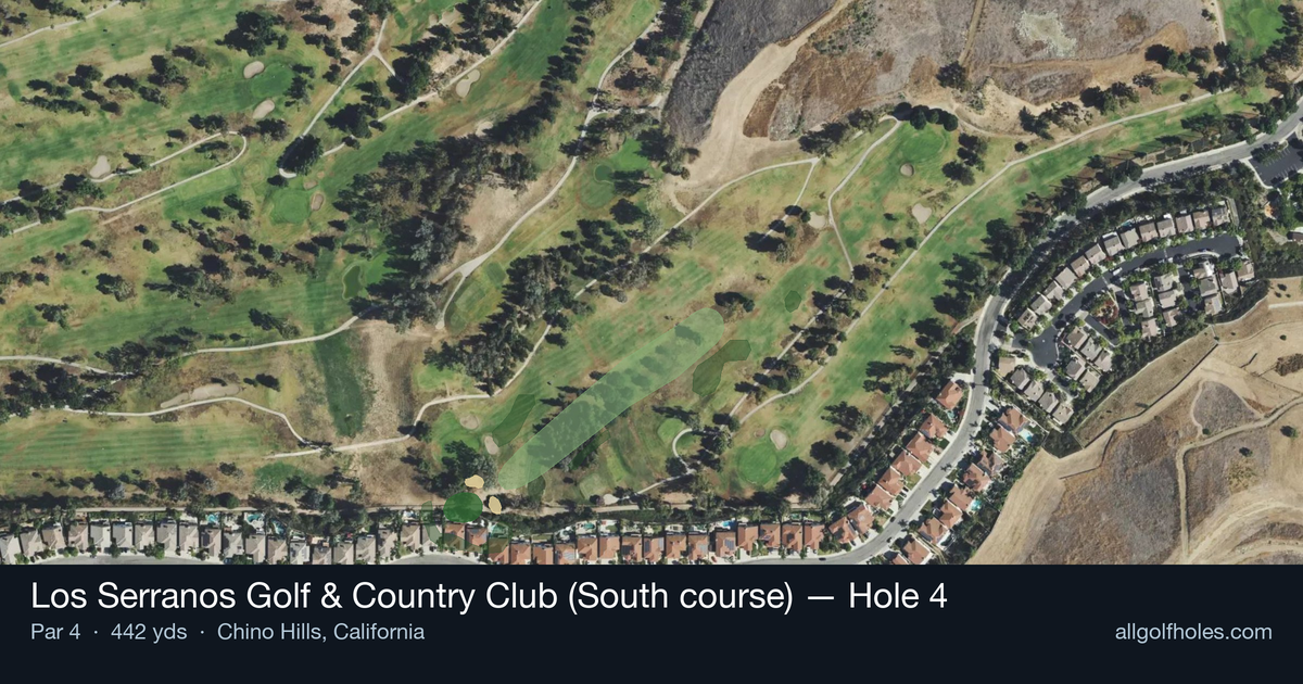 Hole 4 aerial at Los Serranos Golf & Country Club (South course)