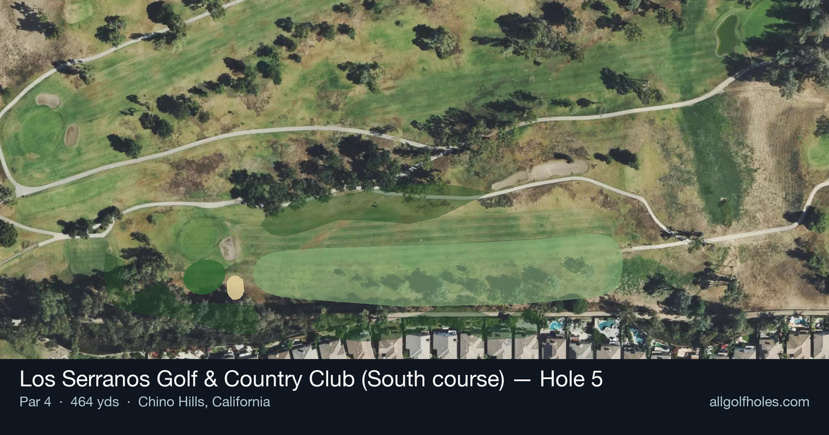 Hole 5 aerial at Los Serranos Golf & Country Club (South course)
