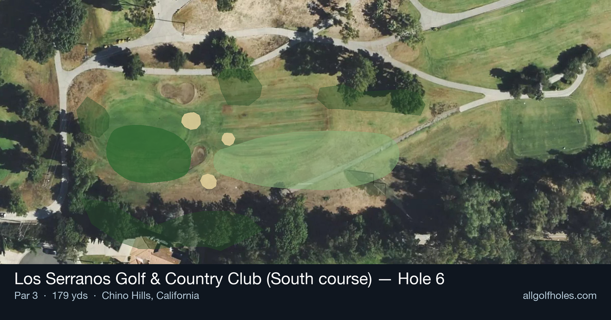 Hole 6 aerial at Los Serranos Golf & Country Club (South course)