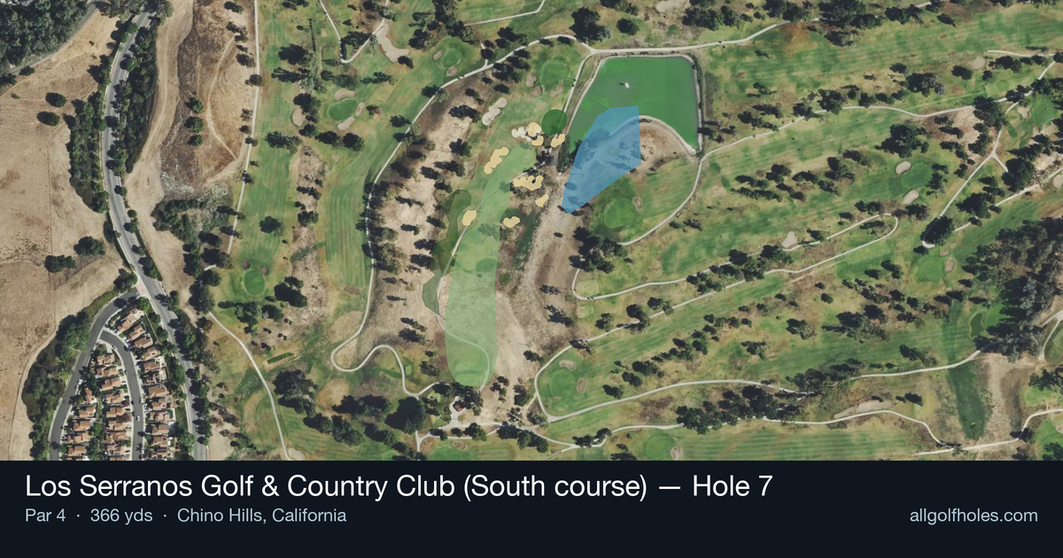 Hole 7 aerial at Los Serranos Golf & Country Club (South course)