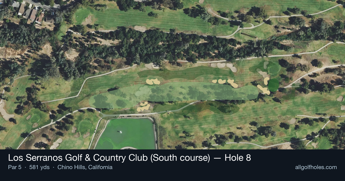 Hole 8 aerial at Los Serranos Golf & Country Club (South course)