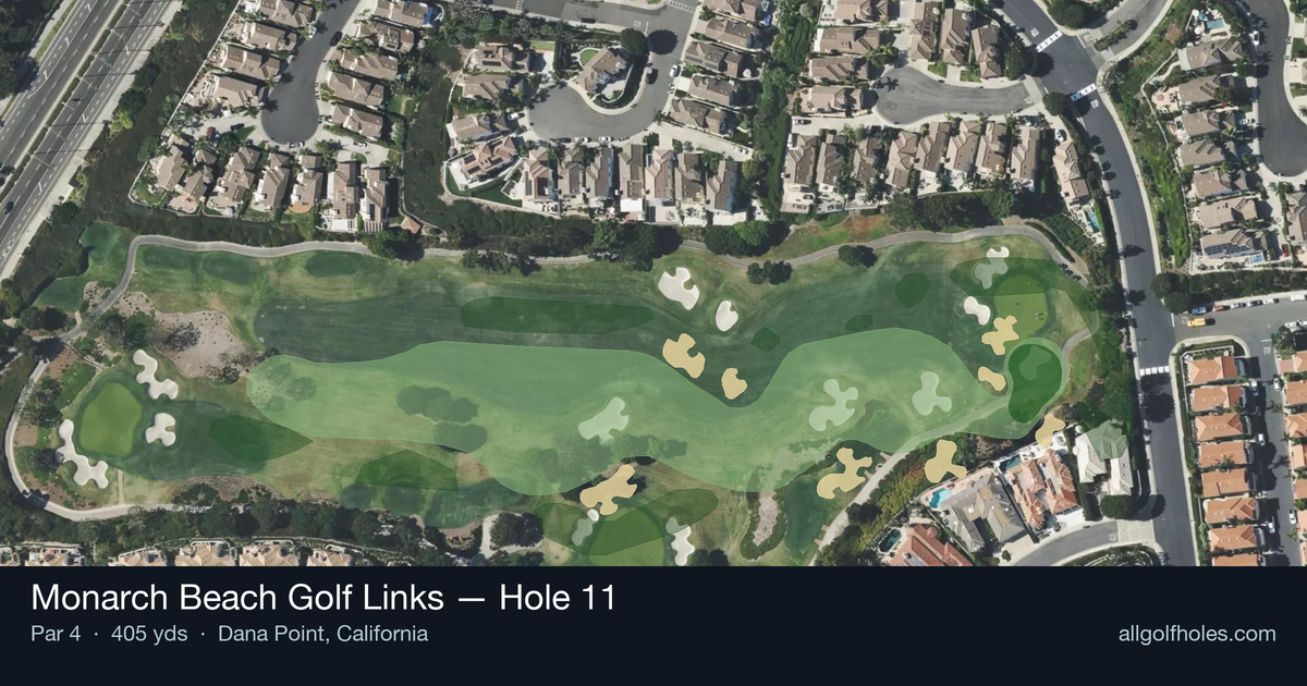 Hole 11 aerial at Monarch Beach Golf Links