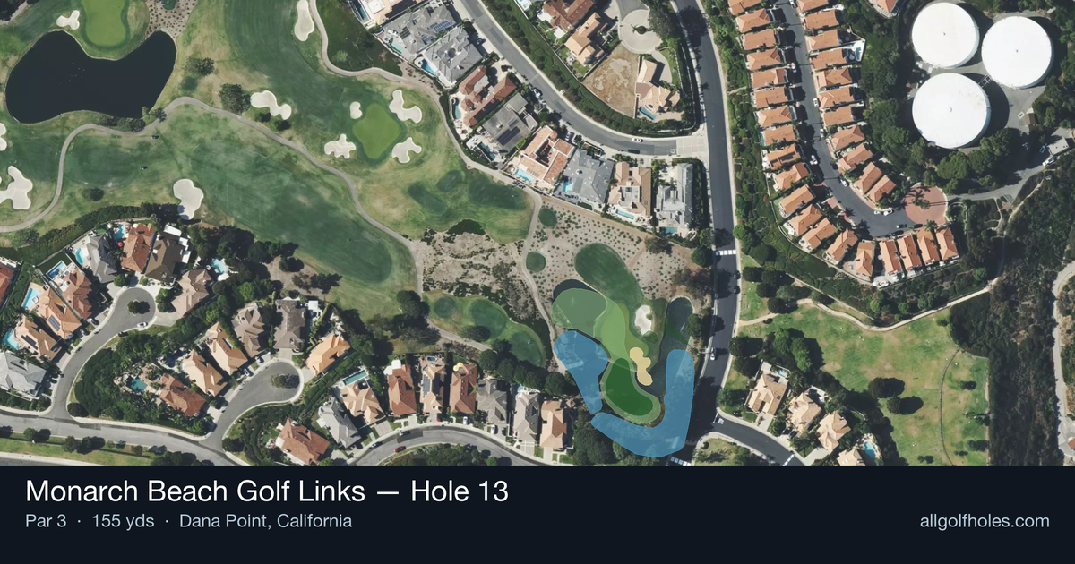 Hole 13 aerial at Monarch Beach Golf Links