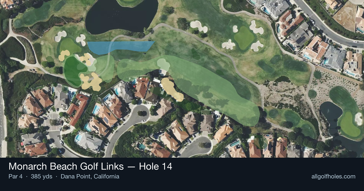 Hole 14 aerial at Monarch Beach Golf Links
