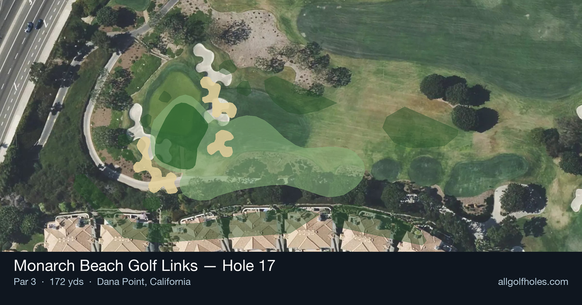 Hole 17 aerial at Monarch Beach Golf Links