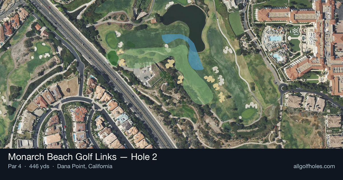 Hole 2 aerial at Monarch Beach Golf Links