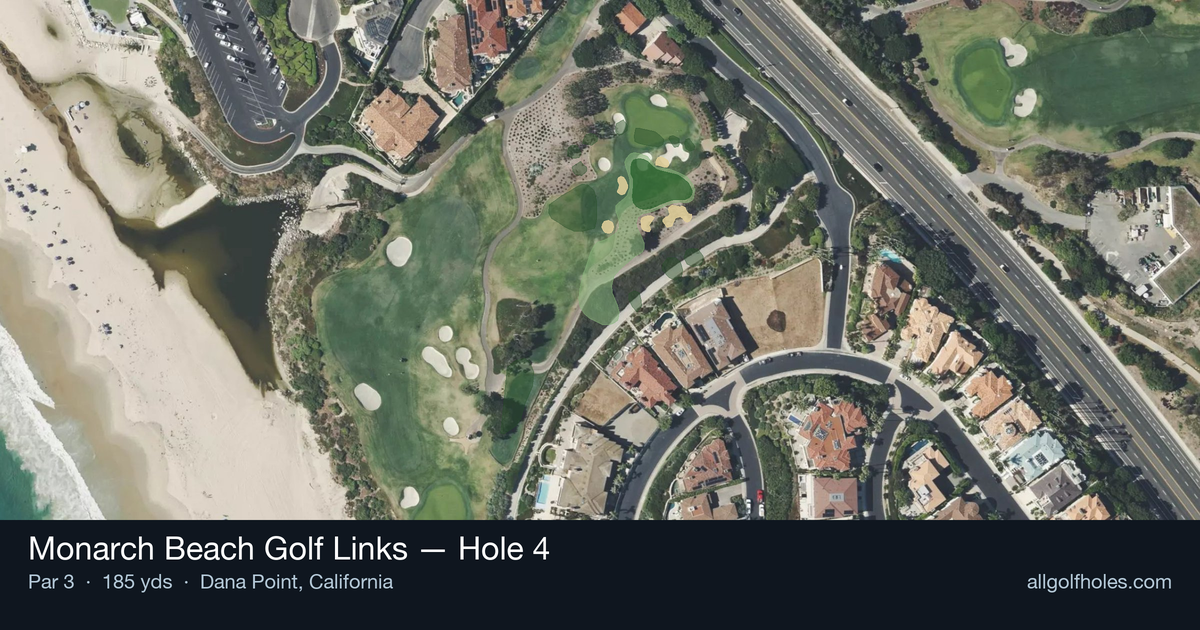 Hole 4 aerial at Monarch Beach Golf Links