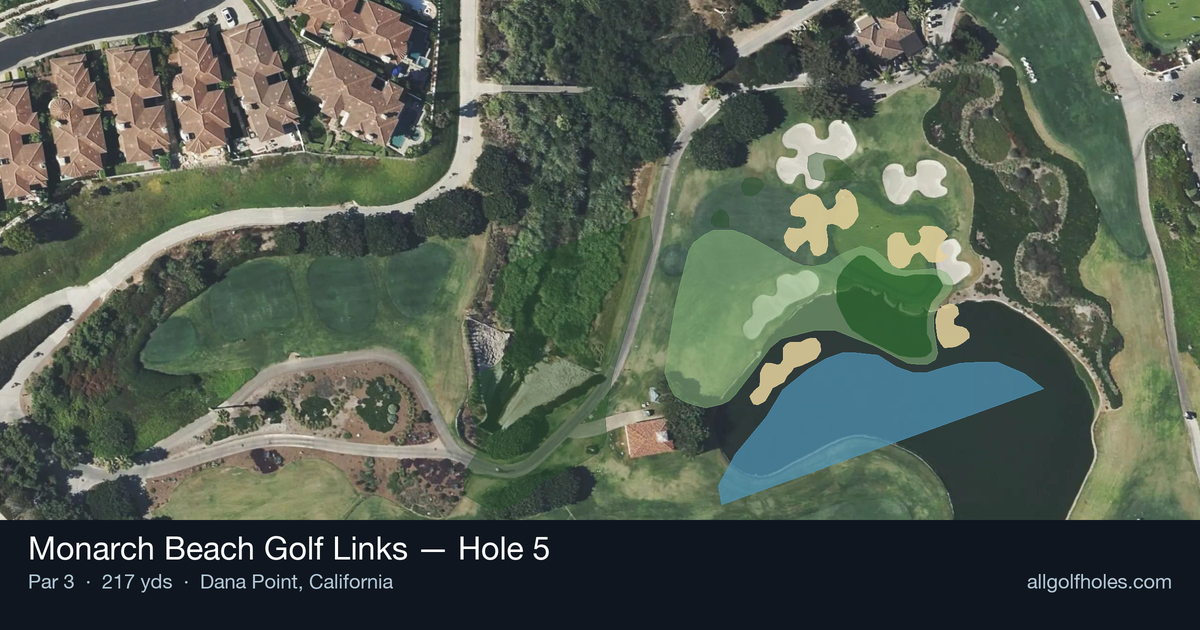 Hole 5 aerial at Monarch Beach Golf Links