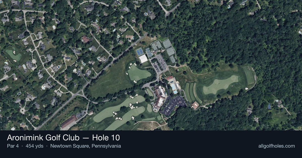 Hole 10 aerial at Aronimink Golf Club