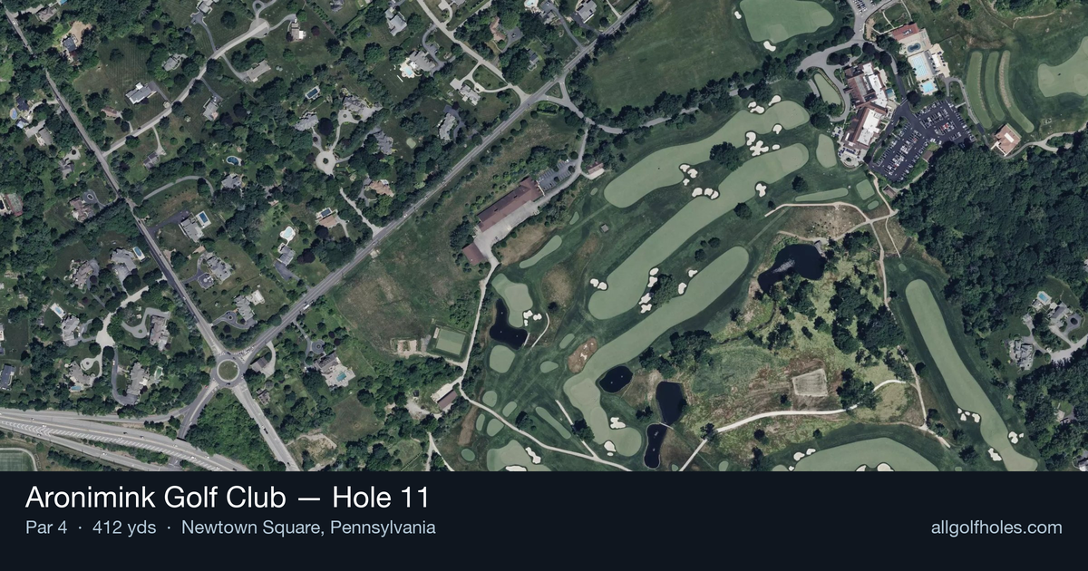 Hole 11 aerial at Aronimink Golf Club