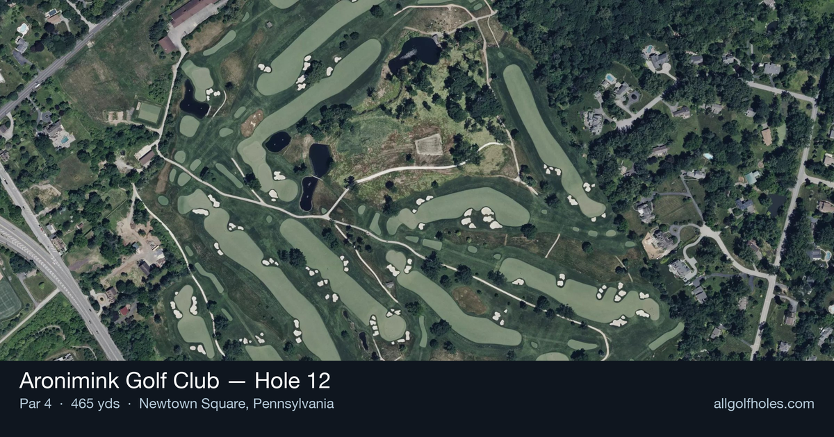 Hole 12 aerial at Aronimink Golf Club