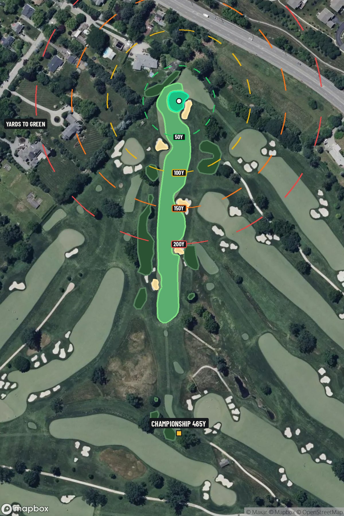 Hole 12 aerial at Aronimink Golf Club