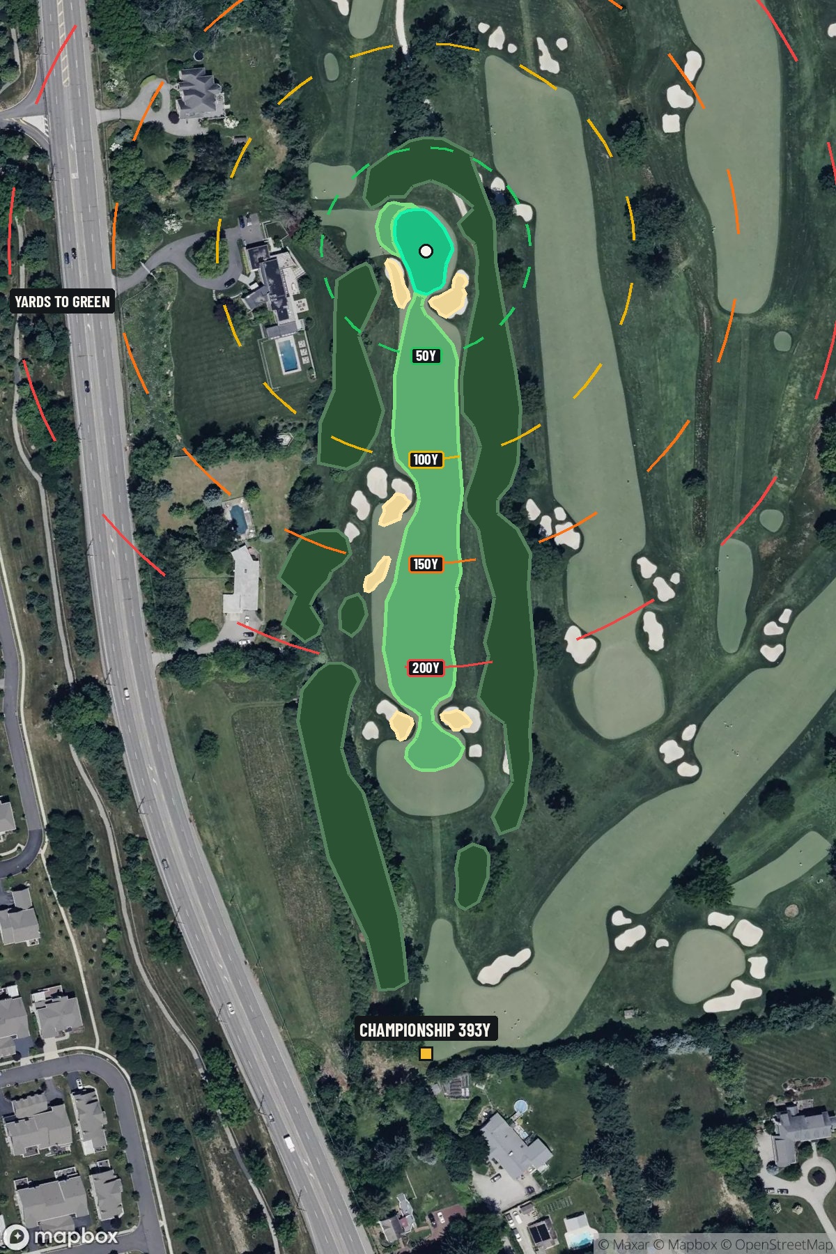 Hole 13 aerial at Aronimink Golf Club