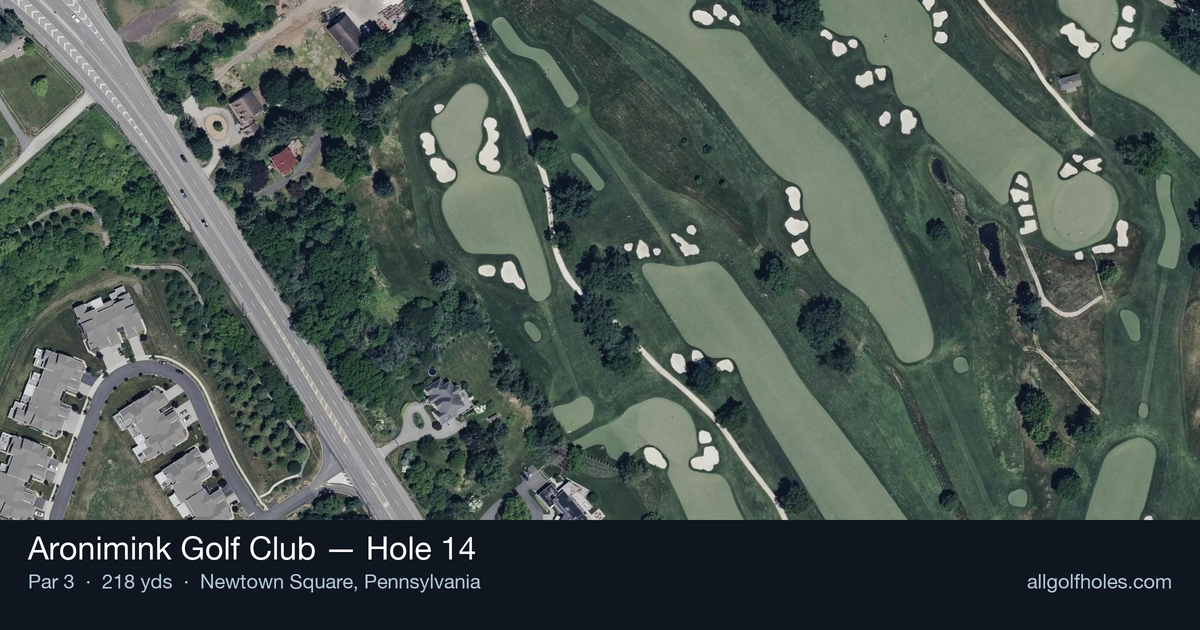 Hole 14 aerial at Aronimink Golf Club