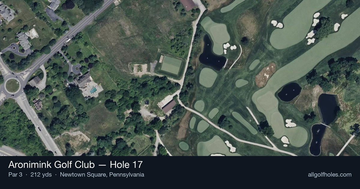 Hole 17 aerial at Aronimink Golf Club