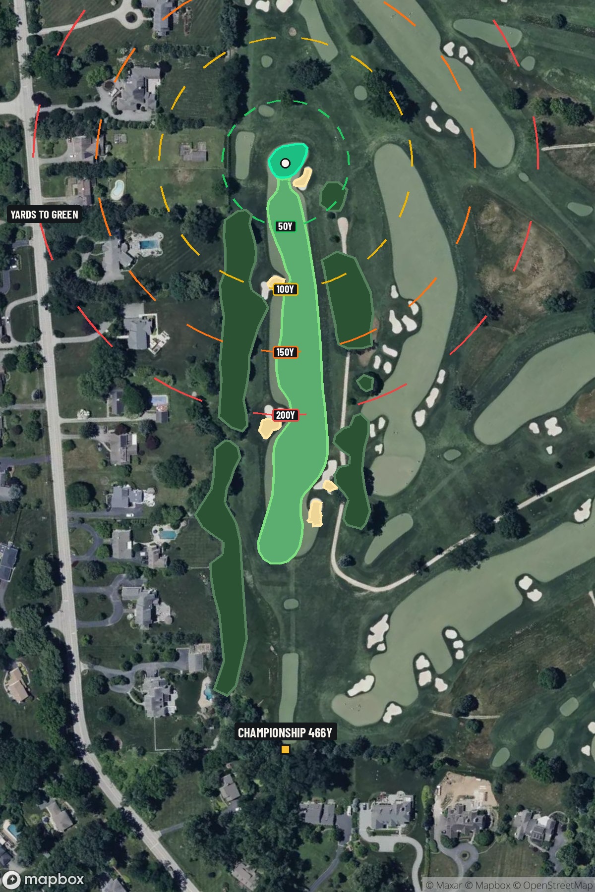 Hole 4 aerial at Aronimink Golf Club