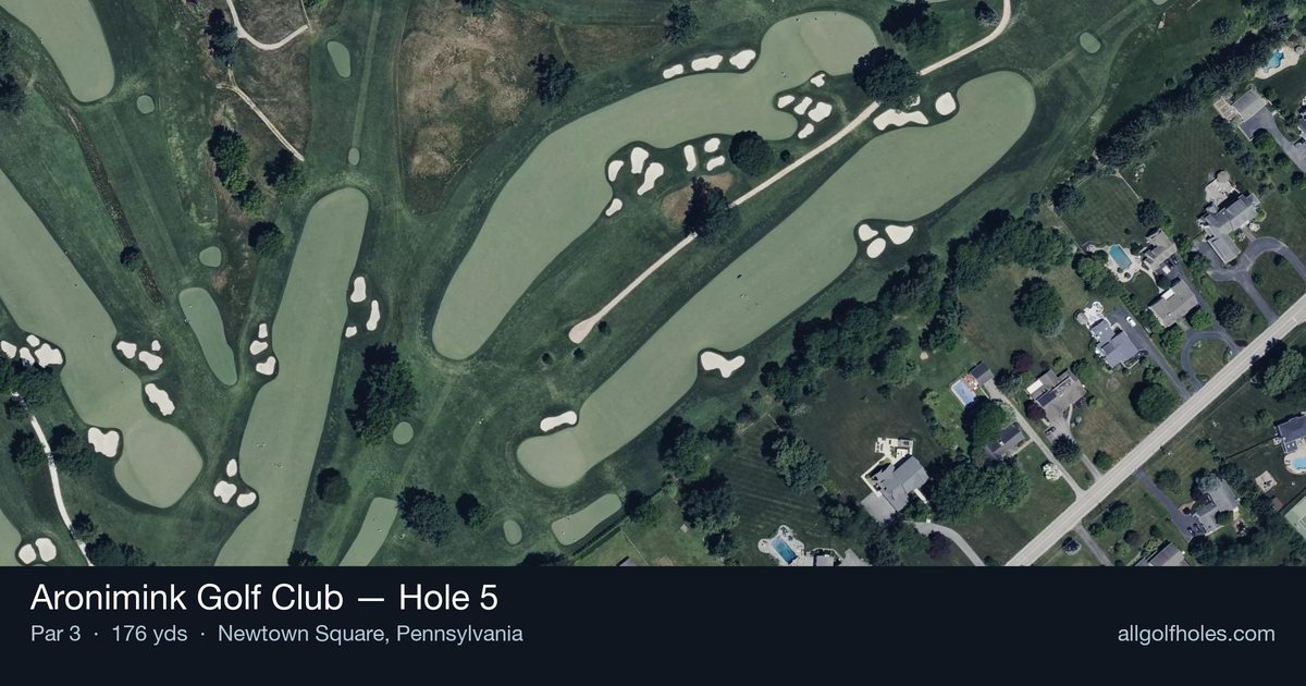 Hole 5 aerial at Aronimink Golf Club