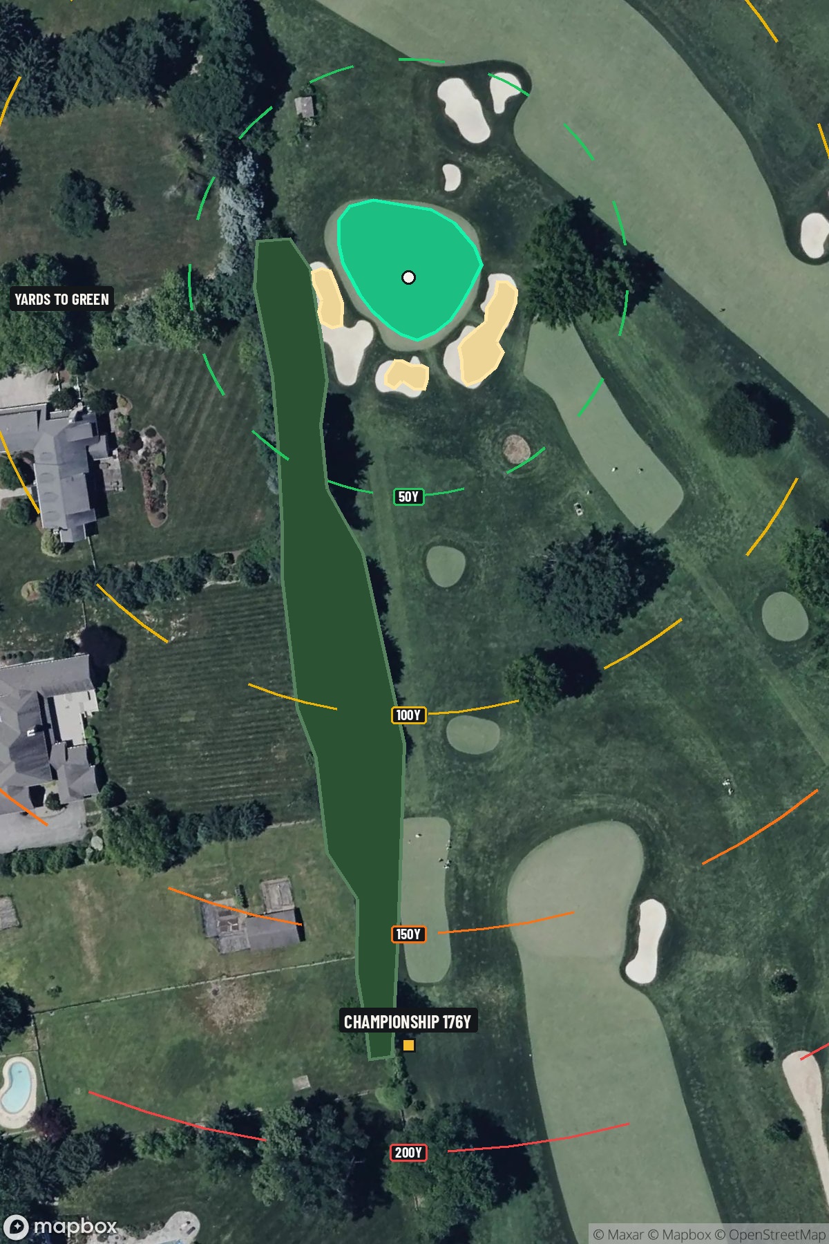 Hole 5 aerial at Aronimink Golf Club