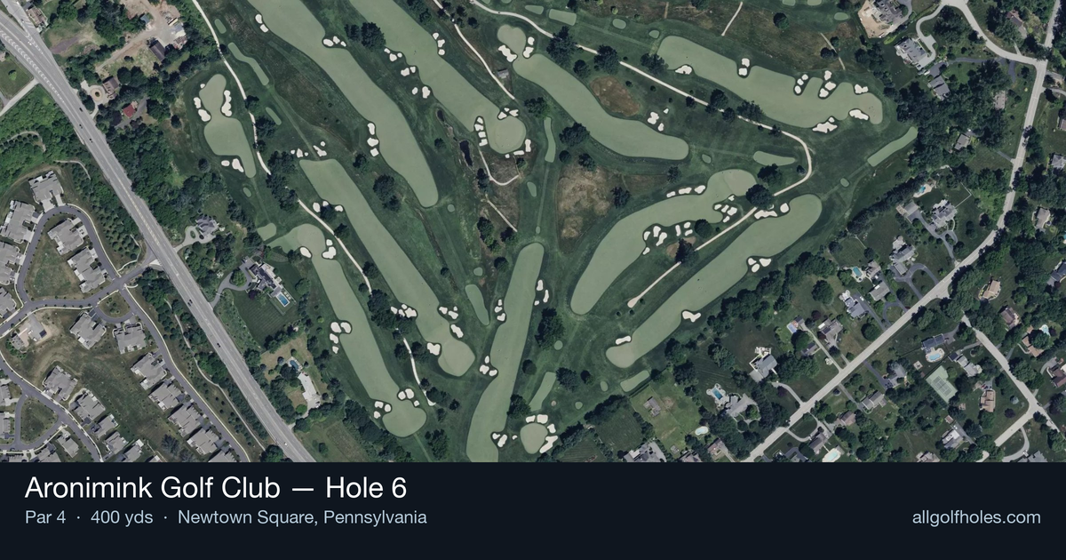 Hole 6 aerial at Aronimink Golf Club