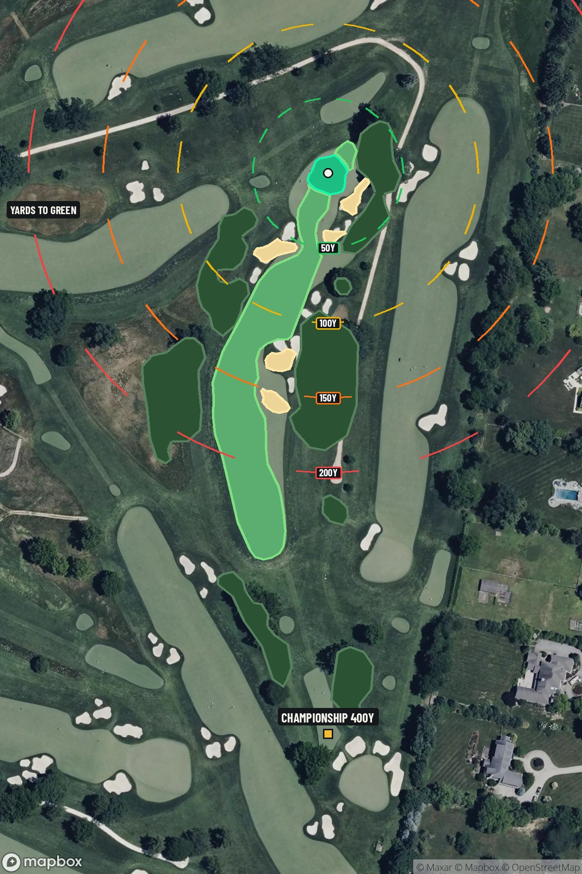 Hole 6 aerial at Aronimink Golf Club