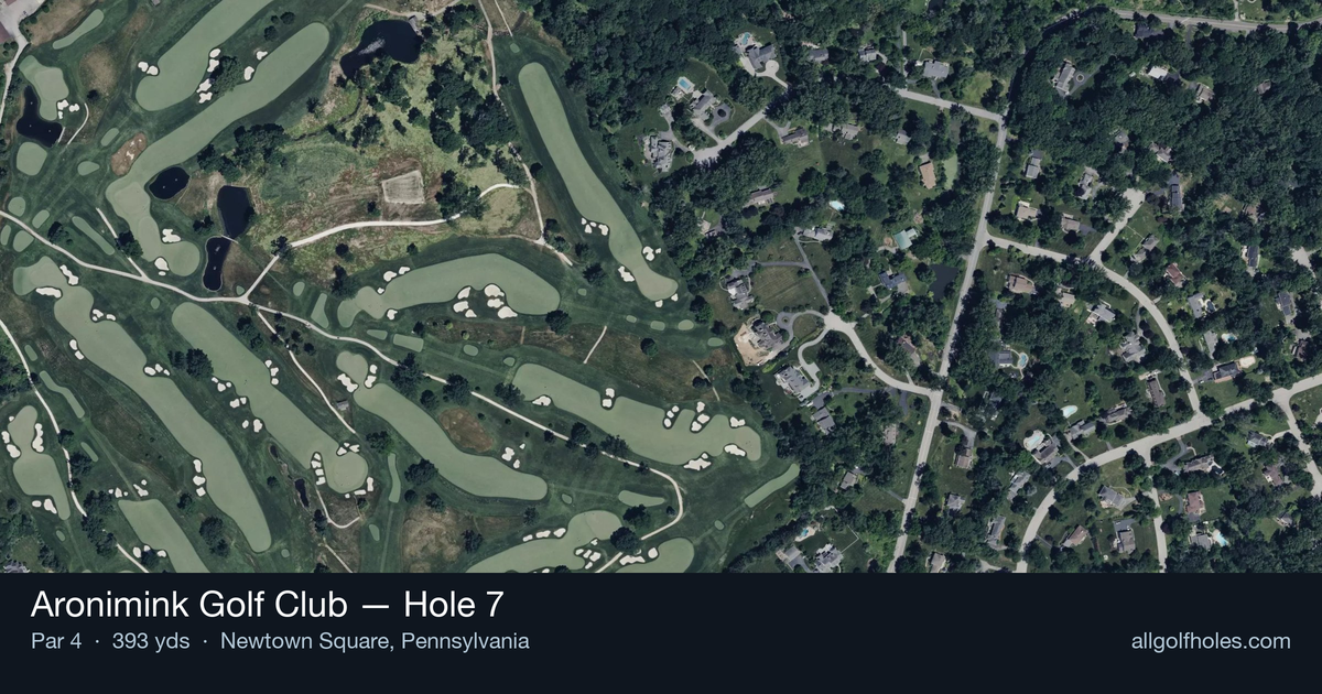 Hole 7 aerial at Aronimink Golf Club