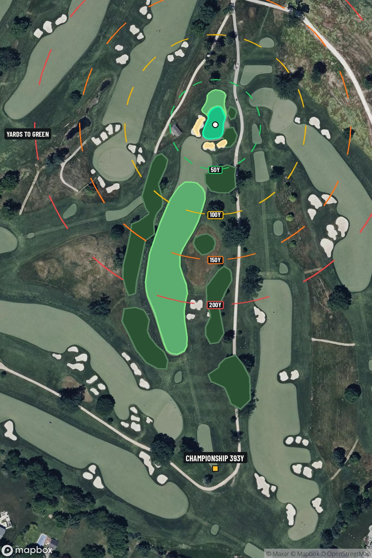 Hole 7 aerial at Aronimink Golf Club