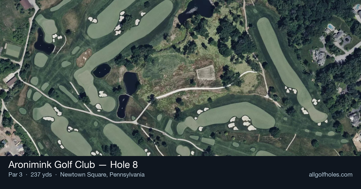 Hole 8 aerial at Aronimink Golf Club