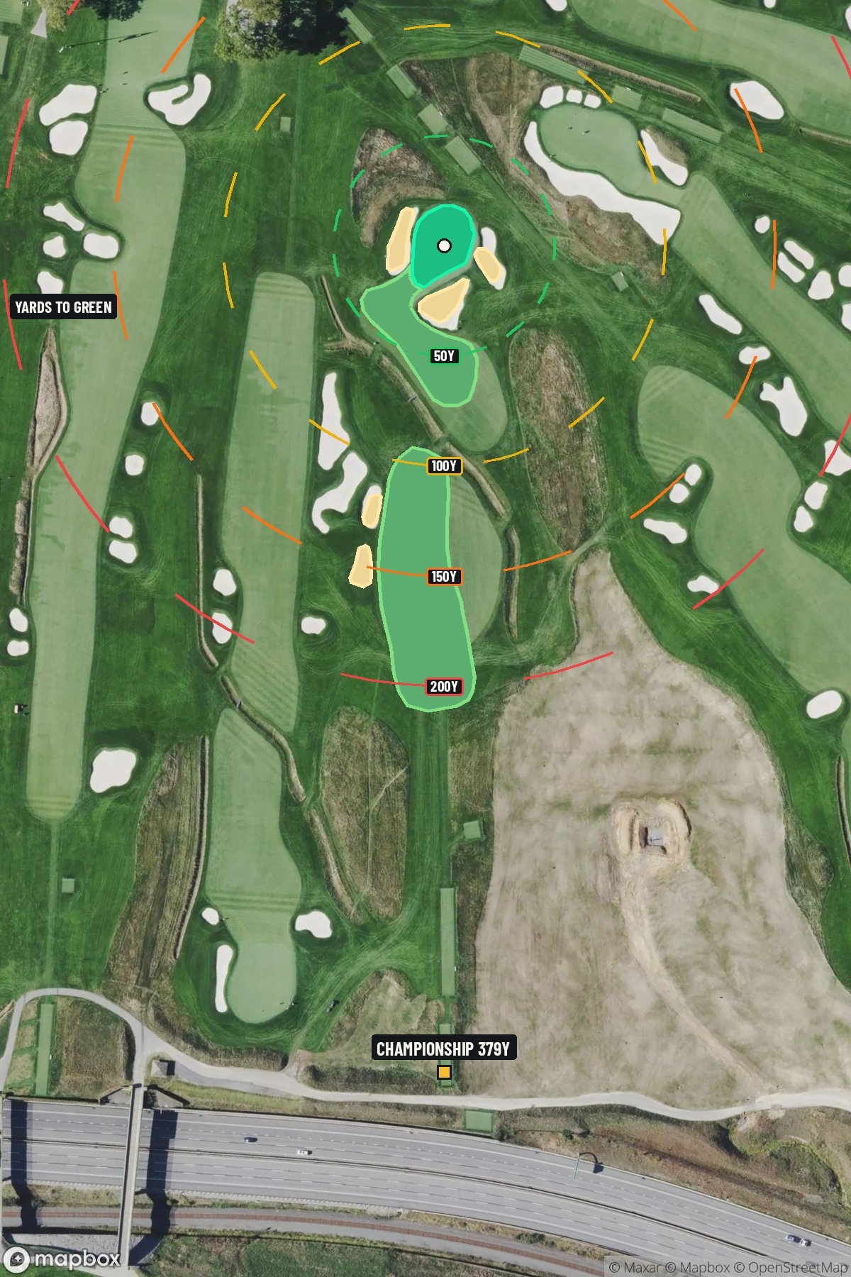 Hole 11 aerial at Oakmont Country Club