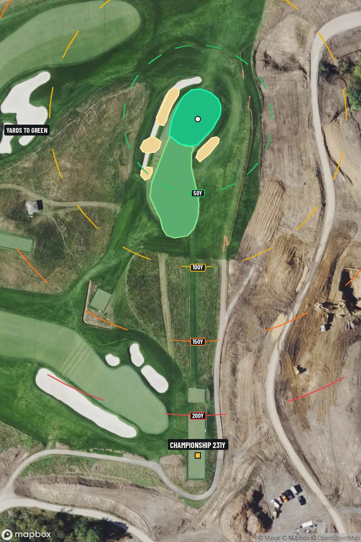 Hole 16 aerial at Oakmont Country Club
