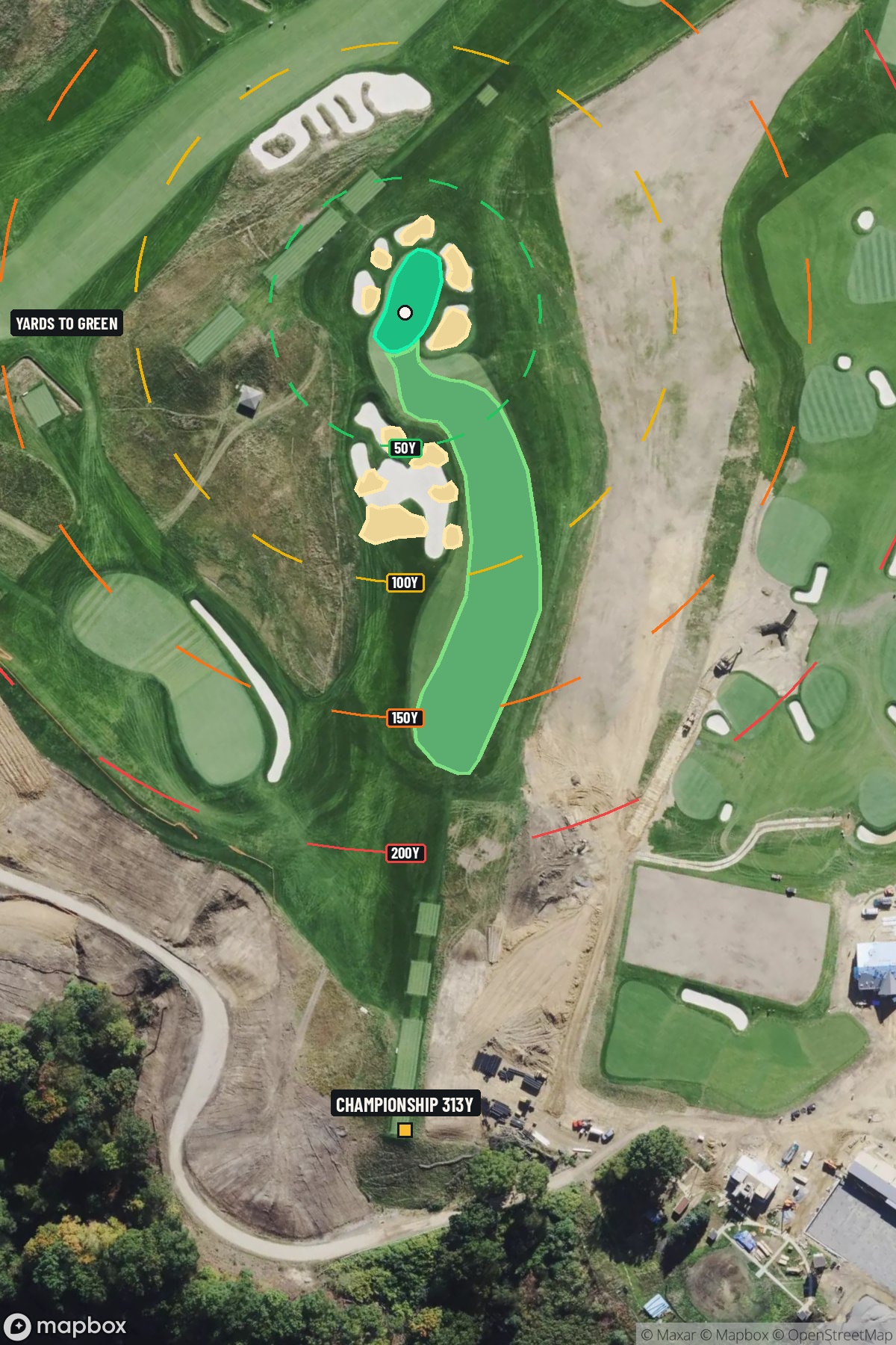 Hole 17 aerial at Oakmont Country Club